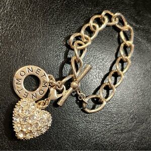 Monet Gold Bracelet with Heart Charm